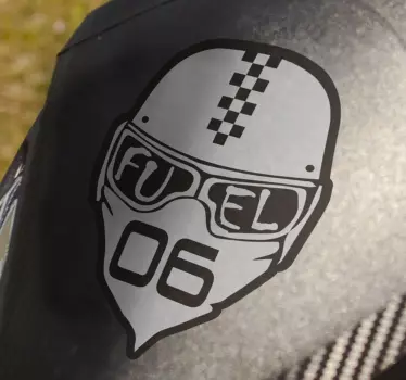 Aufkleber Helm Fuel schwarz-weiß - TenStickers