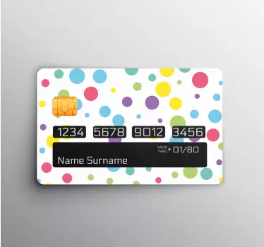 Kreditkarte Aufkleber bunte tupfen - TenStickers