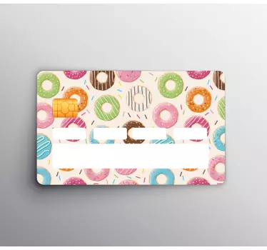 Kreditkarte Aufkleber buntes donut-muster - TenStickers