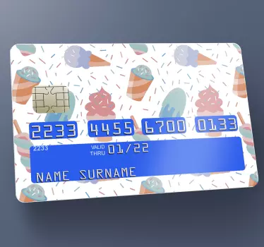 Kreditkarte aufkleber buntes eiscreme-thema - TenStickers