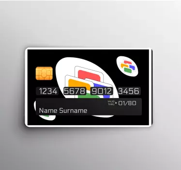 Kreditkarte aufkleber buntes kartendesign - TenStickers