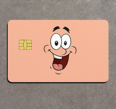 Kreditkarte aufkleber mit cartoon charakter lächeln - TenStickers