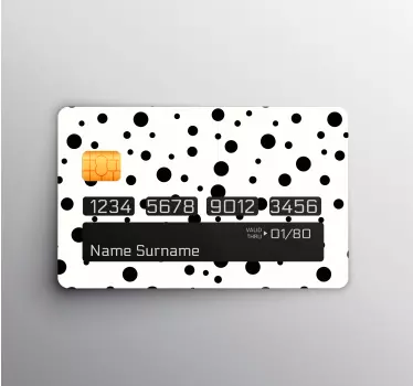 Kreditkarte Aufkleber schwarzes tupfenmuster - TenStickers