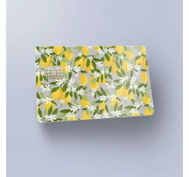 Kreditkarte aufkleber zitronenblumen muster - TenStickers