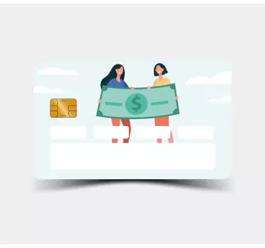 Kreditkarte aufkleber zwei frauen mit bargeld - TenStickers