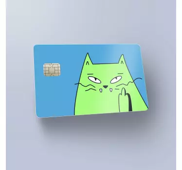 EC Karten Aufkleber Katze Mittelfinger - TenStickers