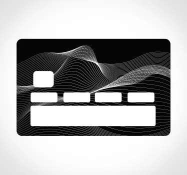 Abstrakte schwarze Welle Kreditkarten Aufkleber - TenStickers