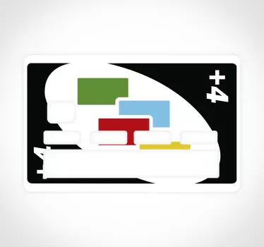 Uno +4 Karte Kreditkarten Aufkleber - TenStickers