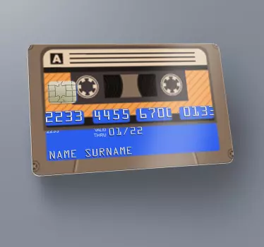 Kreditkarten Sticker 70er jahre kassette - TenStickers
