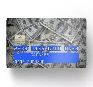 Dollarscheinmuster Kreditkarten Aufkleber - TenStickers