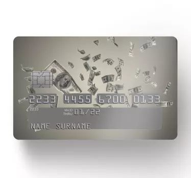 Kreditkarten Sticker Dollar geld regen - TenStickers
