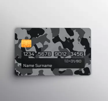 Graues Camouflage-Design Kreditkarten Aufkleber - TenStickers