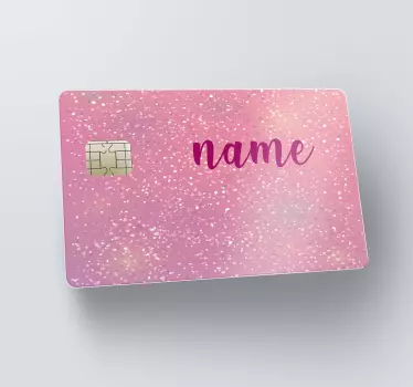 Rosa Glitzer Kreditkarten Aufkleber mit Namen - TenStickers