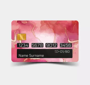Kreditkarten Sticker Rosa und goldener marmoreffekt - TenStickers