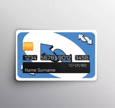 Uno Reverse Blau Kreditkarten Aufkleber - TenStickers