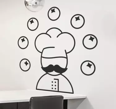 Kühlschrank Aufkleber jonglierender Koch - TenStickers