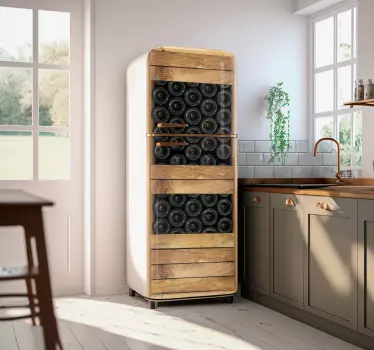 Kühlschrank Folie Kiste Weinflaschen - TenStickers