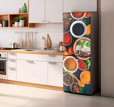 Kühlschrank Folie schüsseln mit Gewürzen - TenStickers