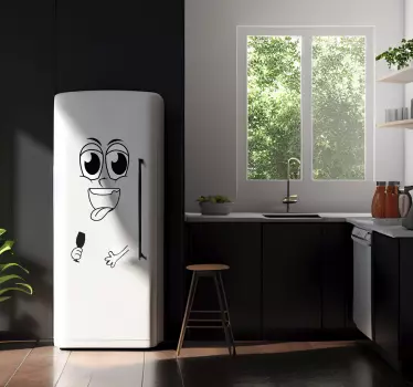 Kühlschrank Folie vinyl-Gesicht mit Glas - TenStickers