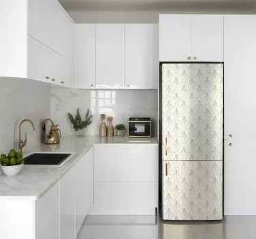 Kühlschrank Aufkleber weiß und gold - TenStickers