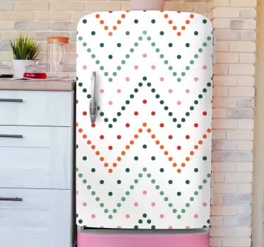 Kühlschrank Sticker Zick-zack-linien mehrfarbige punkte - TenStickers
