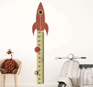 Kundengerechter raketenhöhen-diagrammhöhen-diagrammwandaufkleber - TenStickers