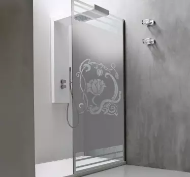 Wandtattoo Badezimmer Schöne Blumen Wasserfeste für Dusche - TenStickers