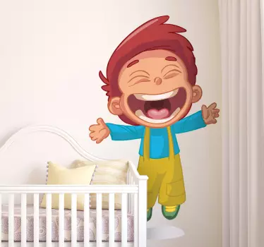 Lachender Junge Aufkleber - TenStickers