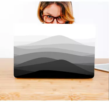 Laptop aufkleber abstrakte bergwellen - TenStickers