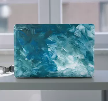 Laptop Aufkleber abstrakte blaue muster - TenStickers