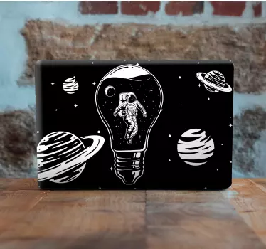 Laptop aufkleber astronauten glühbirne - TenStickers