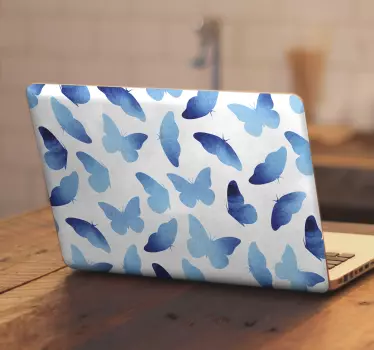 Laptop aufkleber azure schmetterlingsmotiv - TenStickers