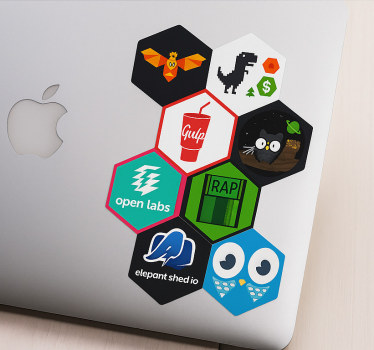 Laptop Aufkleber benutzerdefinierte sechseck-aufkleberbombe - TenStickers