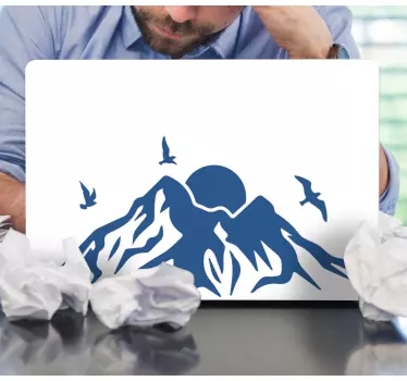 Laptop aufkleber berglandschaft panorama - TenStickers