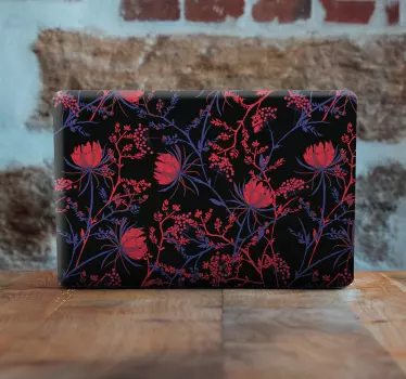 Laptop Aufkleber bezug mit blumendruck - TenStickers
