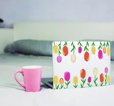 Laptop Aufkleber blumenarrangement-muster - TenStickers