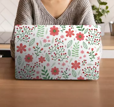 Laptop Aufkleber blumenmuster-kollektion - TenStickers