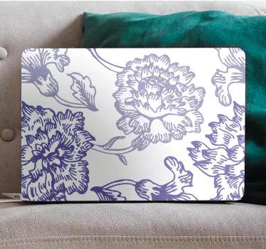 Laptop Aufkleber blumenmusterdetail - TenStickers