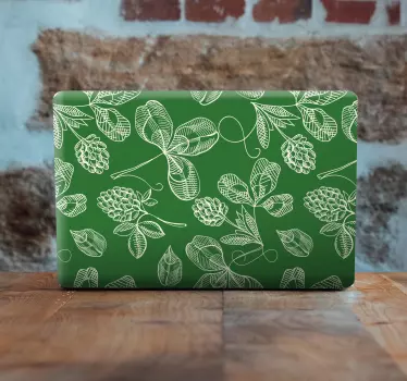 Laptop Aufkleber botanisches grünes muster - TenStickers