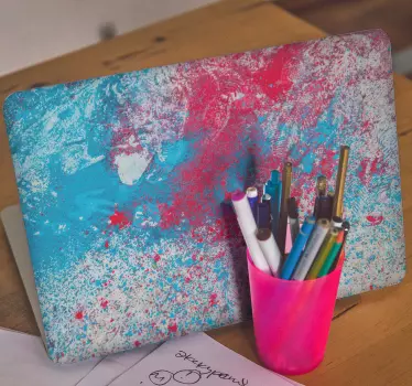 Laptop aufkleber bunt gespritzte oberfläche - TenStickers