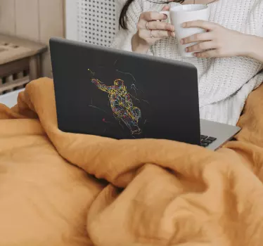 Laptop aufkleber bunte actionfigur - TenStickers