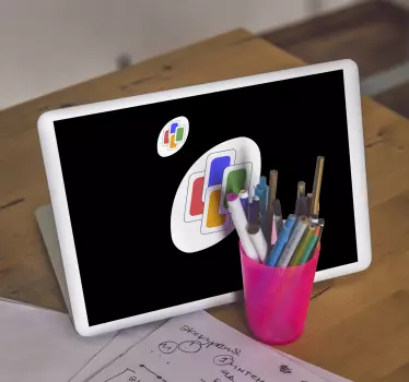 Laptop aufkleber im bunten kartendesign - TenStickers