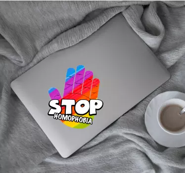 Laptop Aufkleber stoppt homophobie - TenStickers