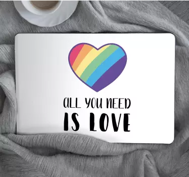 Laptop Aufkleber bunte herzillustration - TenStickers