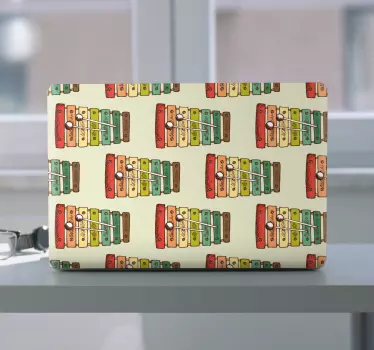 Laptop Aufkleber bunte metallstangen - TenStickers