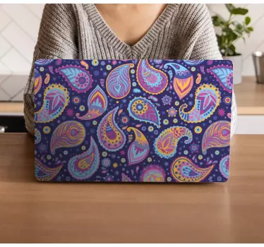 Laptop aufkleber bunte paisley muster - TenStickers