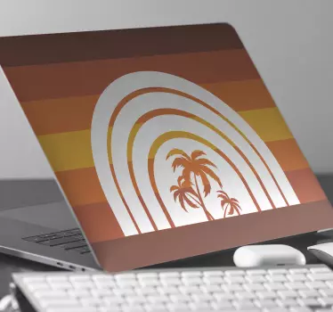 Laptop Aufkleber bunte palmenoase - TenStickers