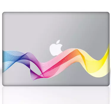 Laptop Aufkleber bunte Welle - TenStickers