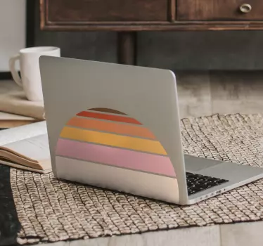 Laptop aufkleber bunter halbkreis - TenStickers