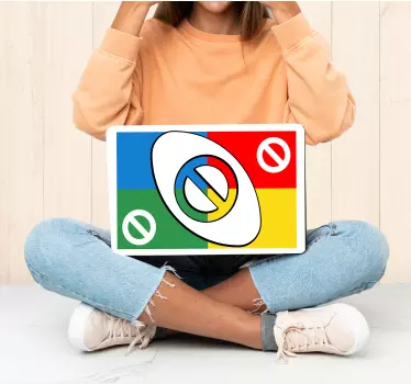 Laptop aufkleber bunte geometrische karten - TenStickers